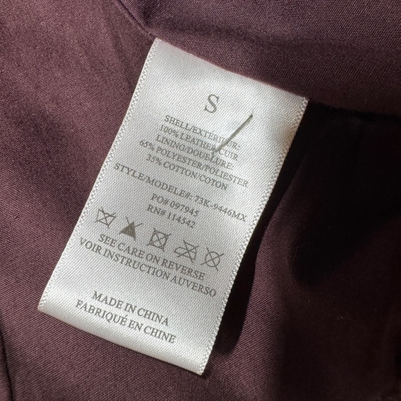 Blank NYC SL8 100% Leather Plum Purple Brown Zip Front Collared Moto Jacket S - Picture 16 of 16